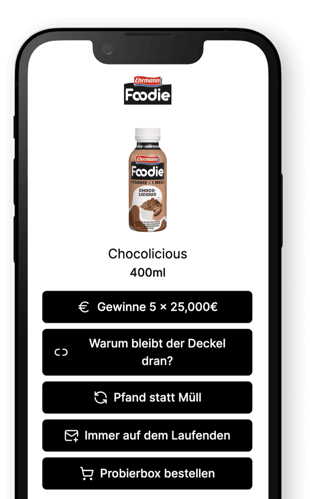 Product interface on phone