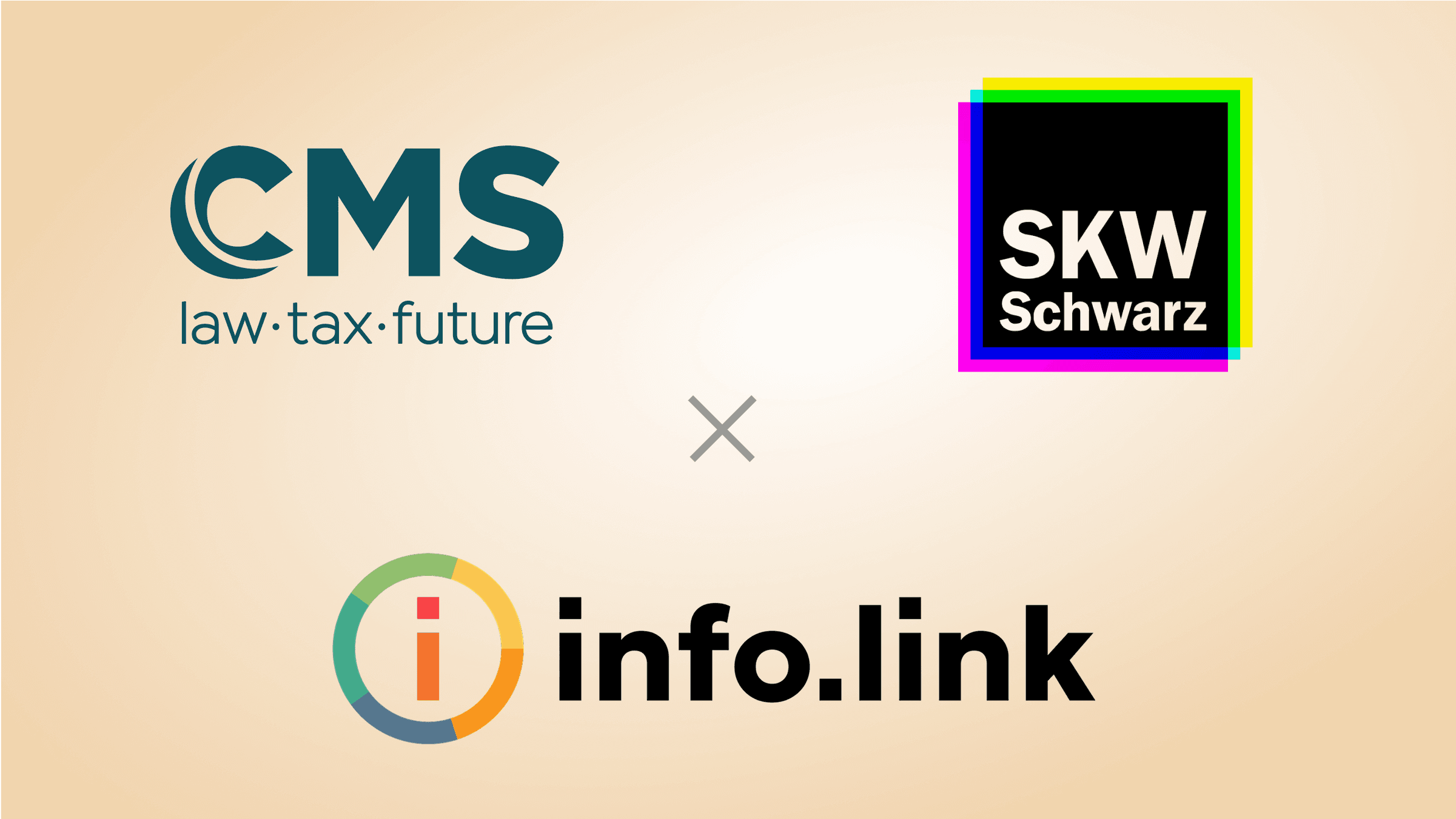 Logos of law firms SKW and CMS - collaborating with info.link