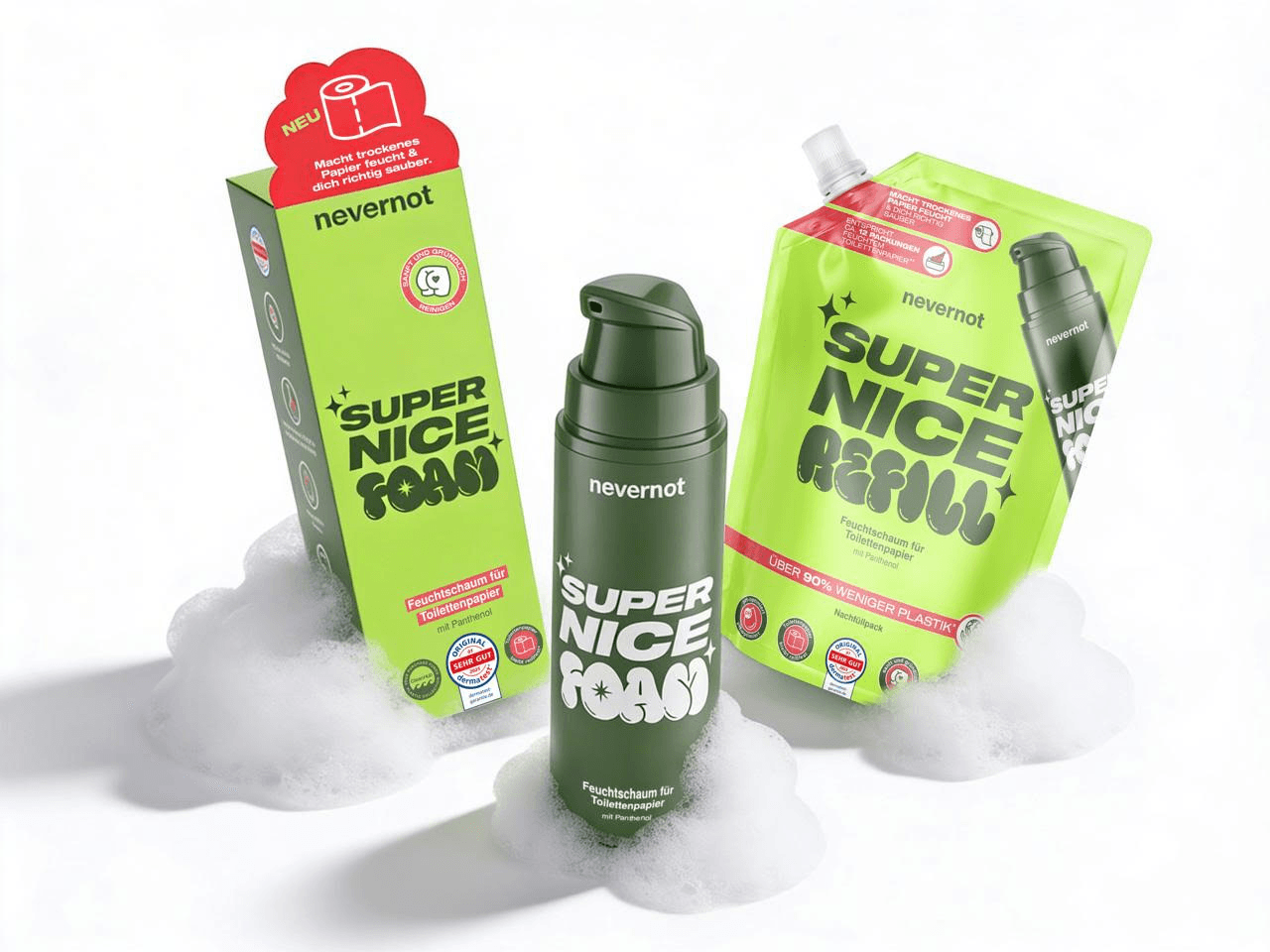 Several nevernot products are displayed