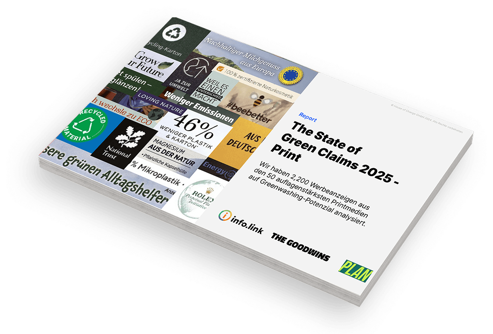 Brochure with "The State of Green Claims 2025" title